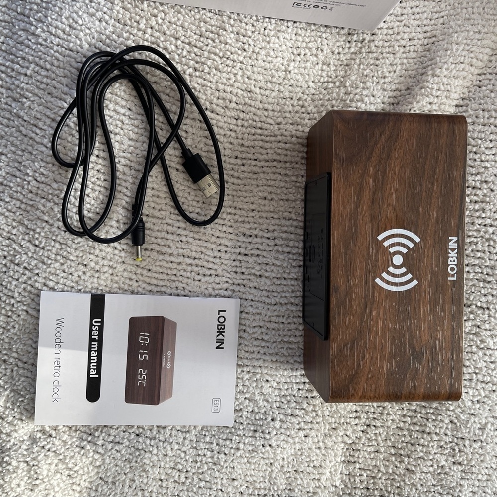 LOBKIN alarm clock wireless phone and accessory charger